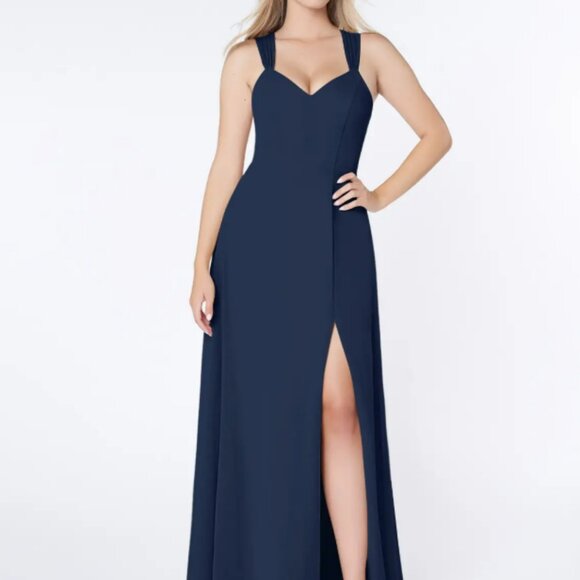 AZAZIE JANE Bridesmaids Dress Dark Navy Size A14 UNALTERED - Picture 1 of 4